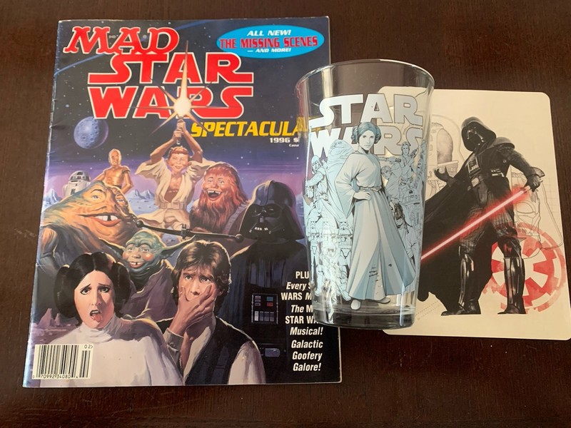 Star Wars: Vintage Glass, Disneyland Postcard & 1996 Mad Magazine Issue!!
