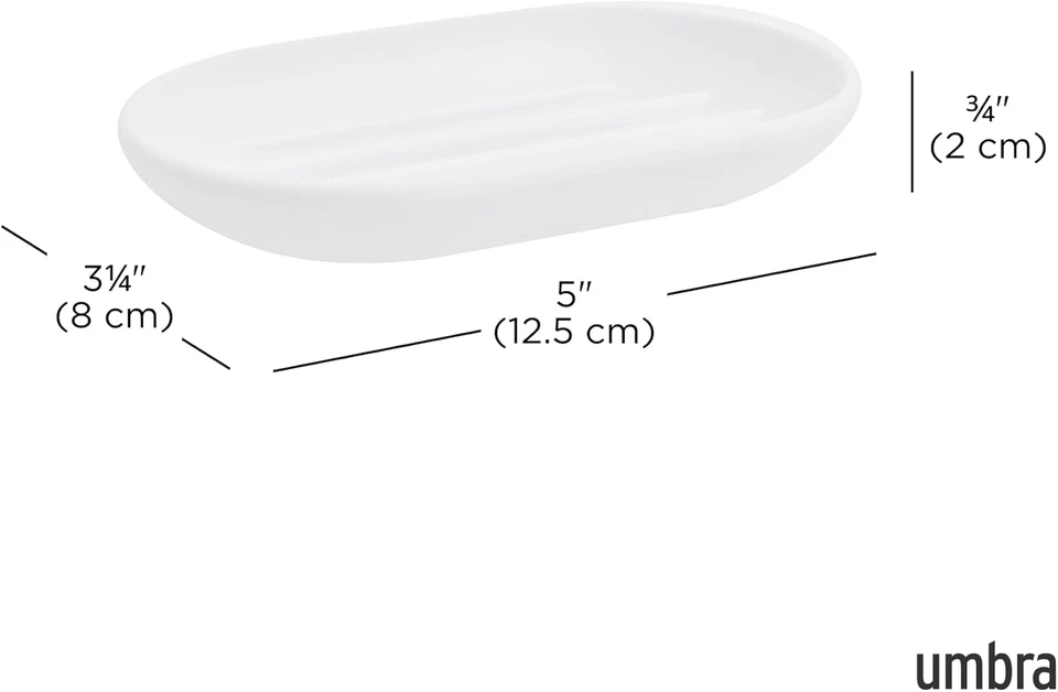 Plato táctil Umbra para baño-contemporáneo, práctico moldeado ovalado barra de jabón soporte Foto 3 de 4