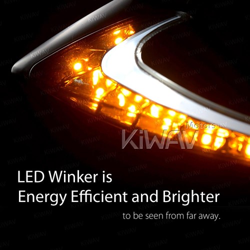 KiWAV Lucifer LED Fairing Mirrors day Light + indicator for Honda NT700V 06-08 - Picture 6 of 11