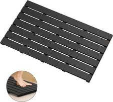 Bamboo Wooden Bath Floor Mat for Luxury Shower - Non-Slip Bathroom Waterproof