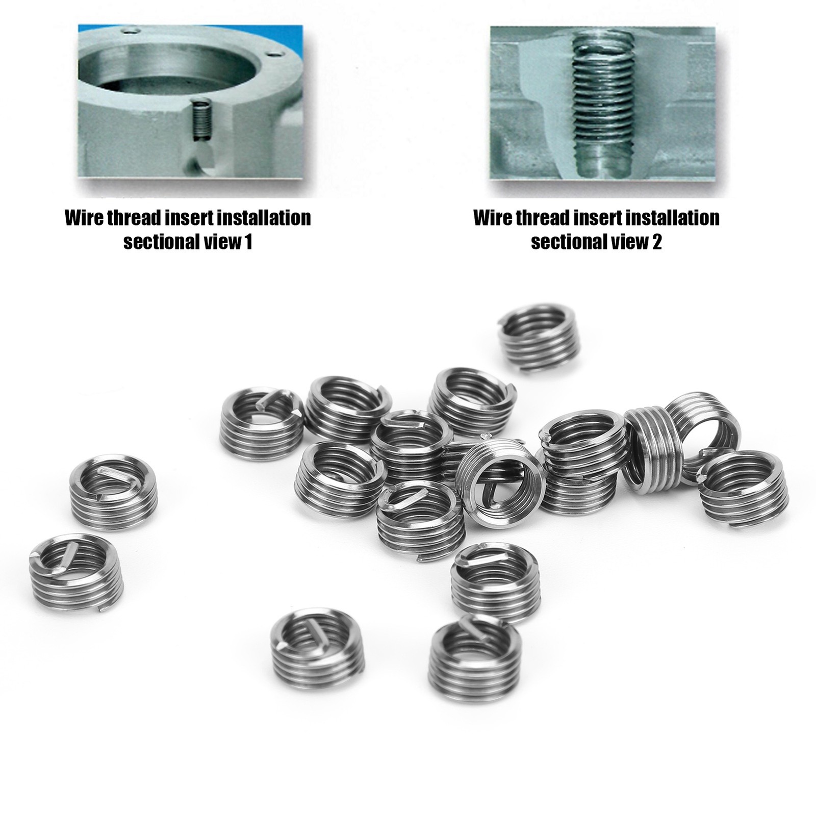 50Pcs Thread Repair Inserts Steel Wire Protection Sleeve Hardware Accessories M8