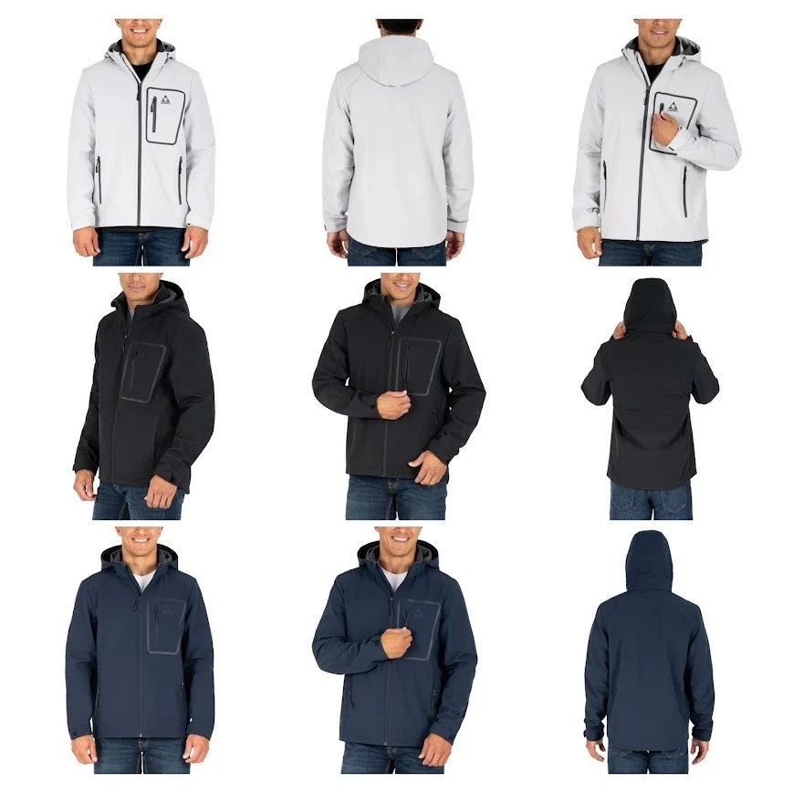 Gerry Men's Softshell Jacket Zip-off Hood Wind Resistant Water Resistant