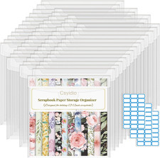32 Pcs 12X12 Inch Scrapbook Paper Storage Organizer Paper Storage Organizer wi