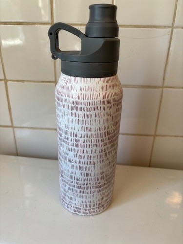 Manna Water Bottle Jumbo Stainless Steel 32 Fl Oz White w/Grey and Purple Design - Picture 4 of 6