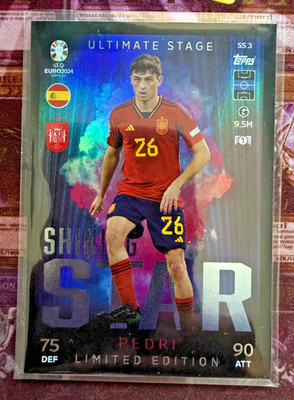 Topps Match Attax Trading Card Fußball EURO 2024 SS 3: Pedri Shining Star Limit.