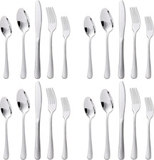 Set Posate Acciaio Inox: 4 Persone Set Di Posate Con Coltello, Cucchiaio, Forche