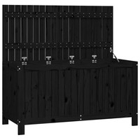 Gartentruhe Kissenbox Kissentruhe Auflagenbox Schwarz 121X55X64 Cm Massivholz Ki