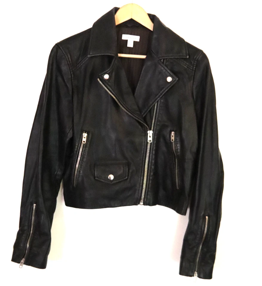Jacke, Leder, Damen, schwarz, Gr. 40, Topshop - Bild 1 von 4