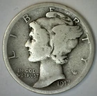 1917 S Mercury Silver Dime Circulated Very Good Condition 10c VG Coin
