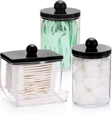 10oz Cotton Ball Holder Qtips Dispenser Bathroom Container Organizer Storage