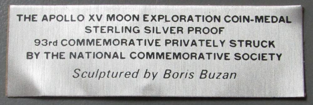 1971 SILVER PROOF APOLLO XV MOON ROVER EXPLORATION COMMEMORATIVE