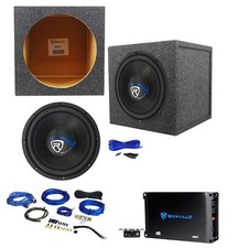 Rockville K5 W12K5S2 12" 1400w Subwoofer Sealed Sub Box Mono Amplifier Amp Kit