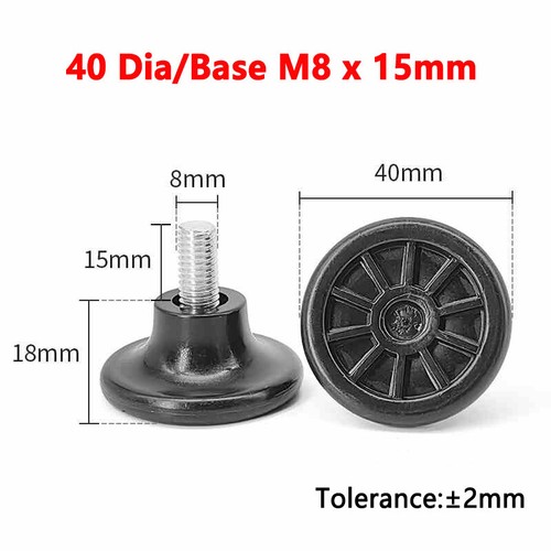 Leveling Machine/Furniture Feet M6 M8 M10 Screw in Height Adjustable Black - Picture 17 of 36