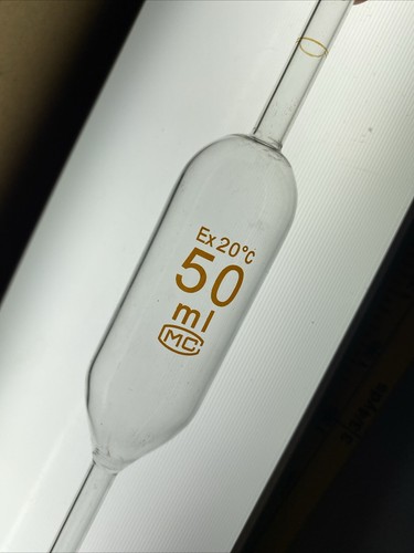 Lotto di 2) Pipetta Volumetrica Forma Bulbo 50 ml Vetro Borosilicato 50ml, Rosso