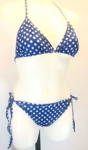 Costume da bagno bikini 2 pezzi regolabile a pois perizoma CHUNS taglia small LC5 - Foto 4 di 9