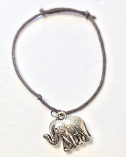 Elephant On Lanyard Hippie Boho Bohemian Bracelet Adjustable Jewelry