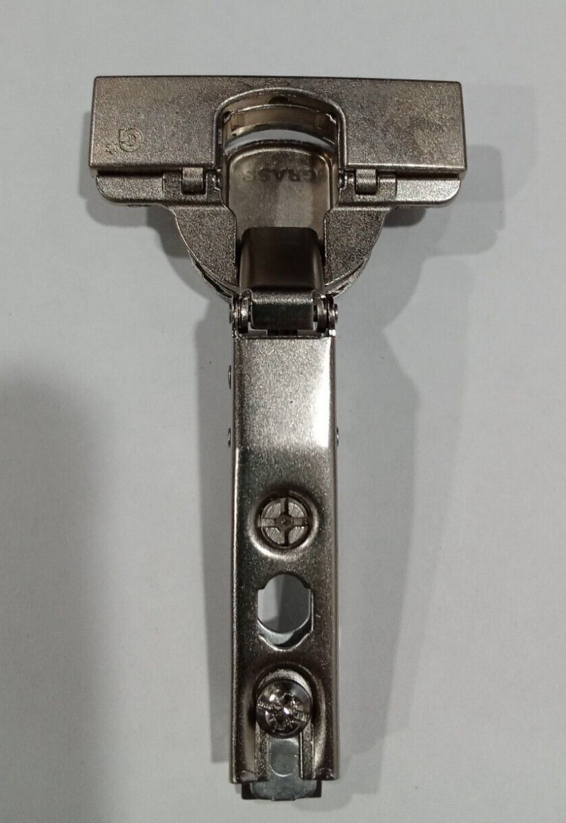 Grass 125-Degree Full Overlay Self-Closing Cabinet Hinge - Nickel Plated, Impresso (Single)