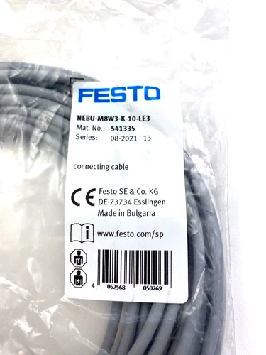 One FESTO NEBU-M8W3-K-10-LE3 541335 Connecting Cable New Fast Shipping - Bild 1 von 3