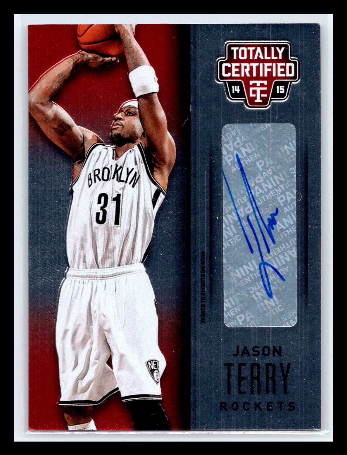 2014-15 Panini Totally Certified #TCS-JET Jason Terry #/60 Autograph Rockets