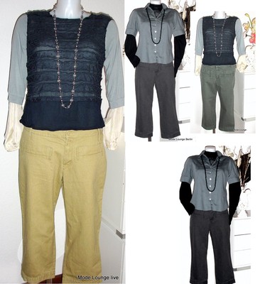Noa Noa pants pants jeans black yellow-curry gray green 3/4 capri jeans New