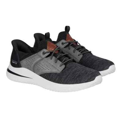 Skechers Men\'s Delson Swift Fit Hands Free Shoe NEW Skechers Delson Black Swift Fit Hands Free Mens Shoes  main image 4