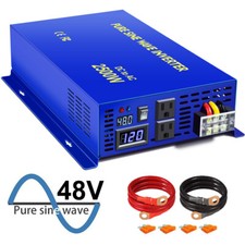 2500W Power Inverter 48V DC to 110V/120V AC Pure Sine Wave Inverter Home RV NEW