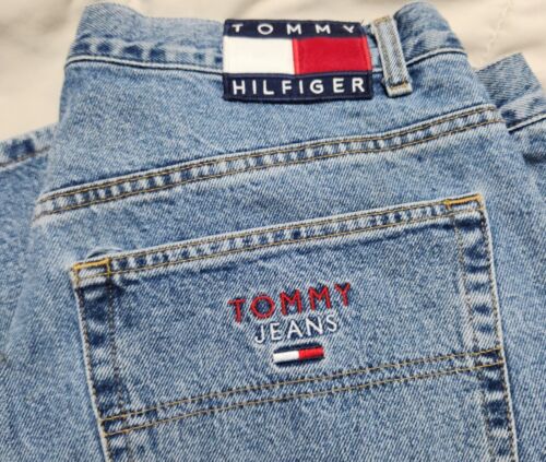 Vintage Tommy Hilfiger Carpenter Jeans Women 12 Mid Wash Baggy Logo Loop  32x31