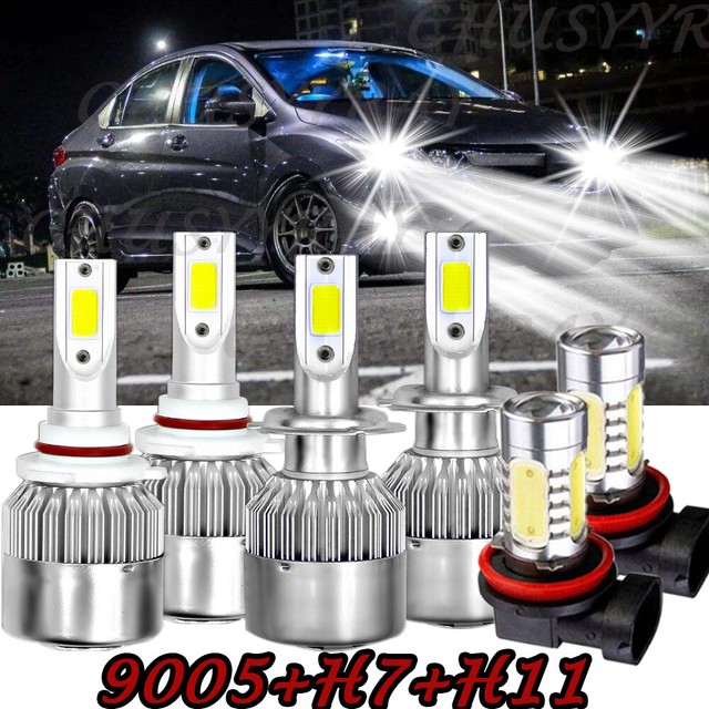 For Kia Forte 20172018 6x 9005 H7 Headlight & H11 H8 Fog Light LED