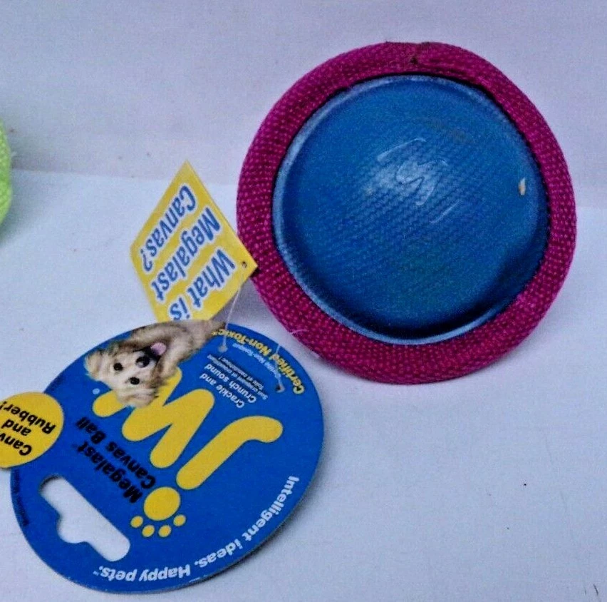 JW Pet Co. Megalast холст мяч треск и хруст звук синий и розовый собака игрушка новый - Изображение 3 из 4