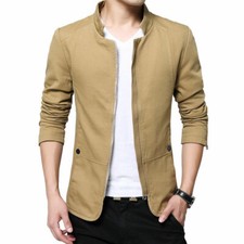 Men's Jacket Slim Fit Collar Cotton Coat Fashion Casual Outwear Jacket Coats New