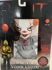 Pennywise IT Sound Sensor Activated Plush Window Wiggler 12" Talks Moves Spooky