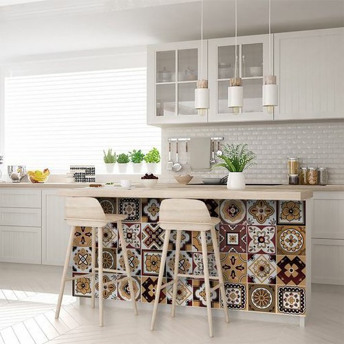 4" X 4" Shades Of Brown Mosaic Peel And Stick Removable Tiles - Bild 8 von 8