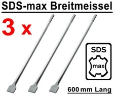 3 Stück SDS-max Breitmeißel 600 mm Lang Stemmmeißel für Bohrhammer Stemmhammer