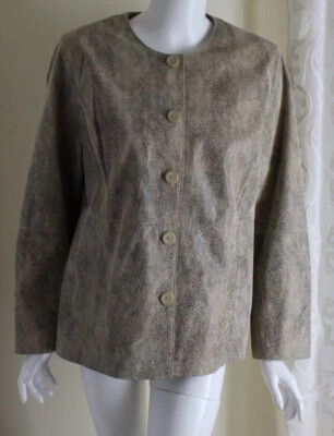 Laura Ashley -Sz L Lovely Lux Reptile Coated Leather Round Neck