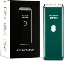 USB Rechargeable Pet Grooming Clipper, Low Noise Shaver Cordless - Green