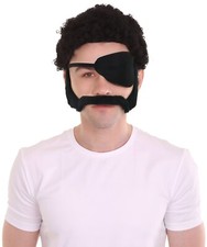 Men Black Full Beard with Eye Mask Cosplay Mr. Blank Party Fancy Dress HM-999