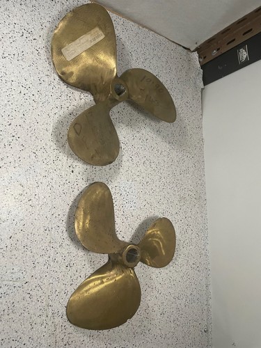 Inboard Brass Bronze Propellers Prop Set 13" D X 12"P 1 1/4" Bore-Right&LeftRHLH - Picture 2 of 17