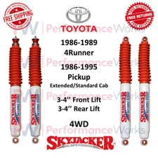 Skyjacker Hydro Shocks Set 3-4" Front & Rear Lift For Toyota 4Runner/ Pickup 4WD