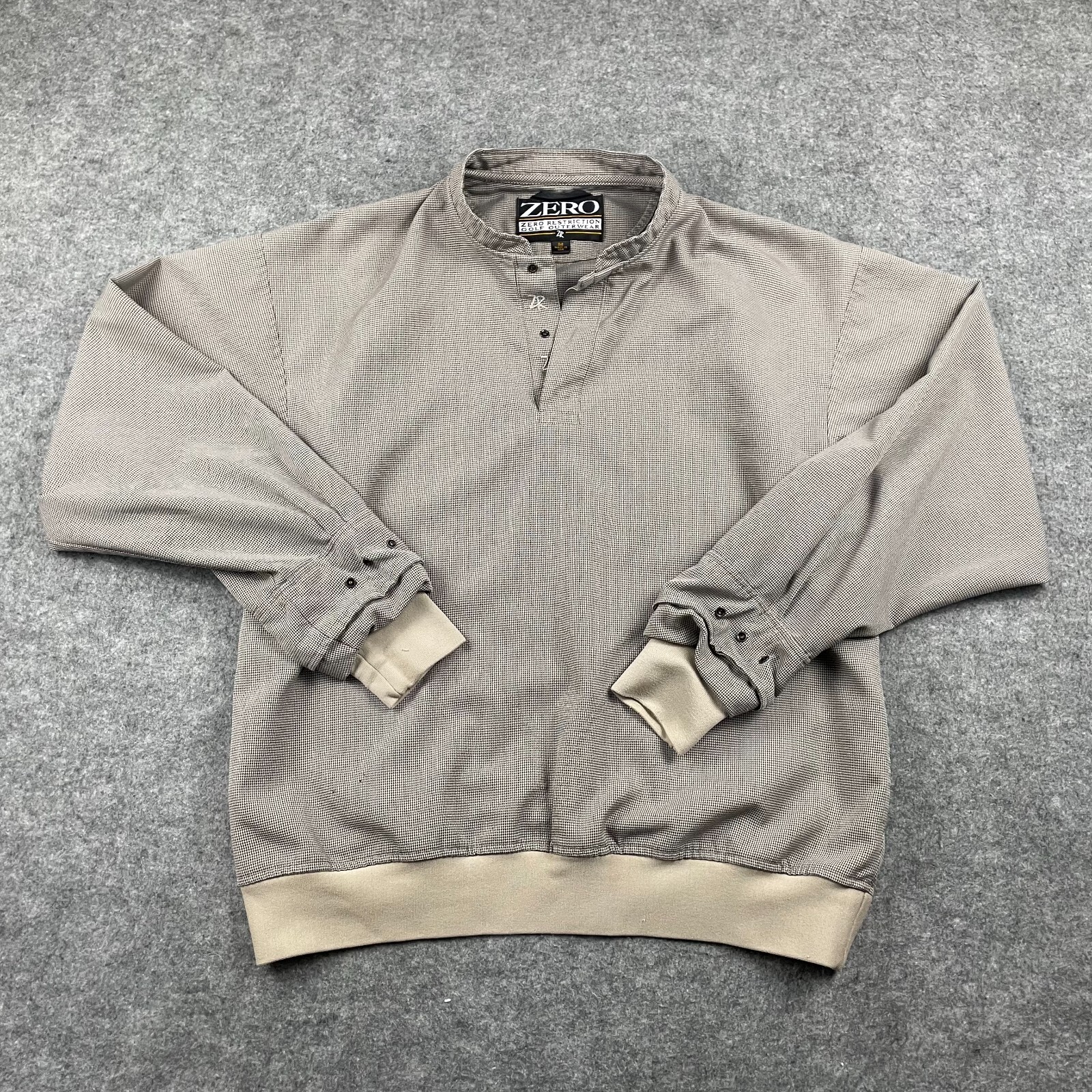 Zero Restriction Pullover Men M Brown Snap Puppys… - image 1