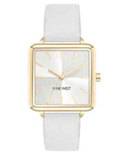 Nine West Women's Strap Watch White/Gold N 2670GPWT