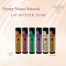 Honey House Naturals, Lip Butter Tube. Pack of 6