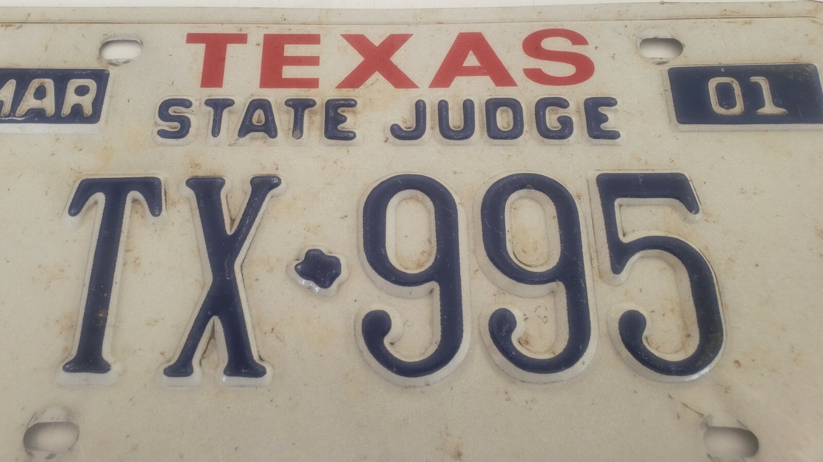 Vintage Texas State Judge License Plate TX 995 eBay