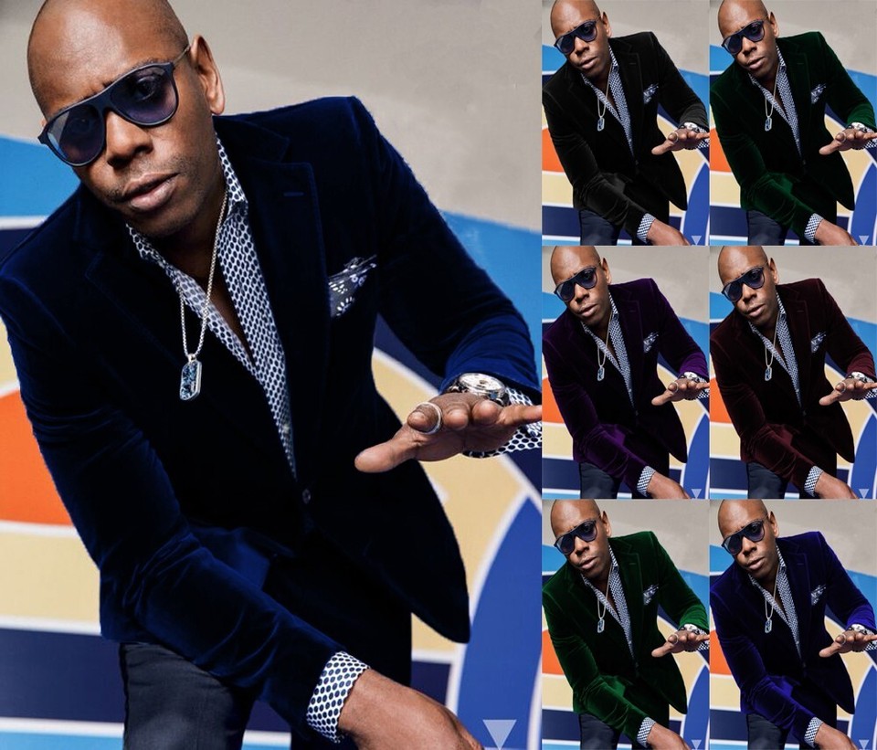 Velvet Men's Suits Fashion Business Casual Tuxedos Wedding Groom Party Blazer