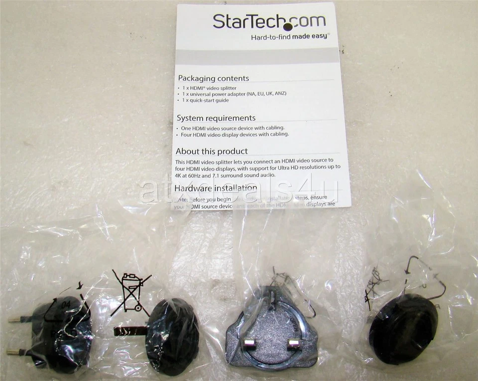 StarTech ST124HD20 4-Port HDMI 4K Video Splitter New - Image 3 of 4