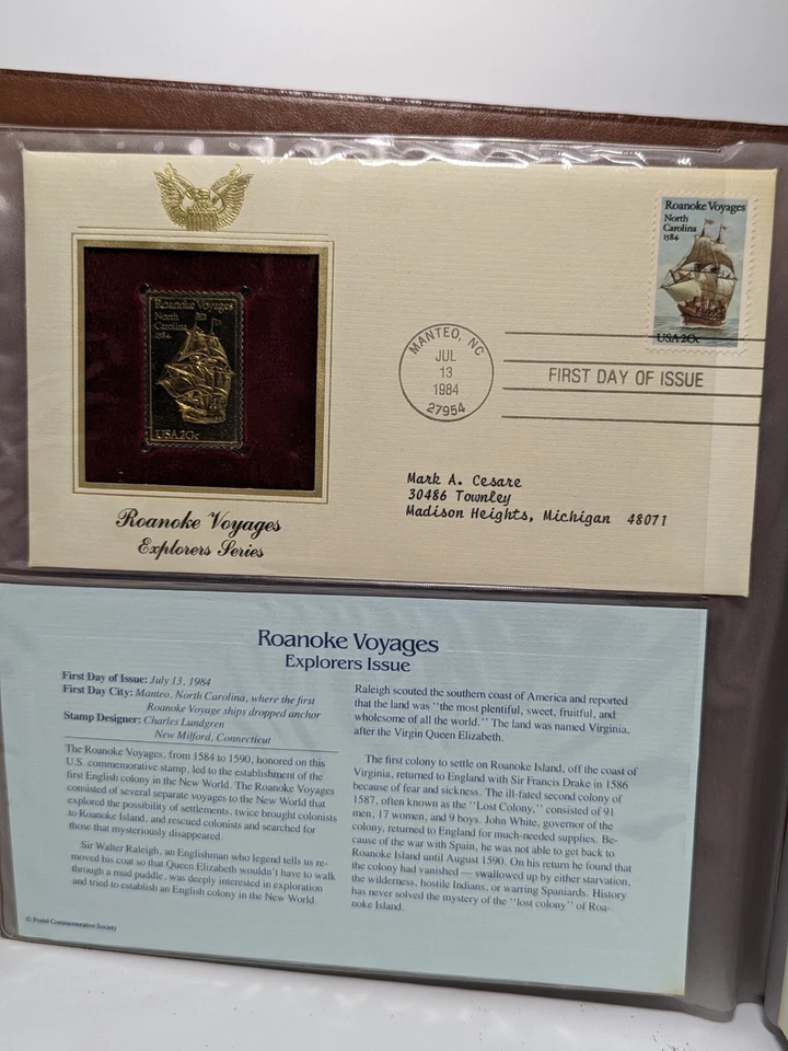 Golden Replicas of United States Stamps Proof 22K Gold, 1 Album 1984-1985 (41ct) - Image 2 of 4