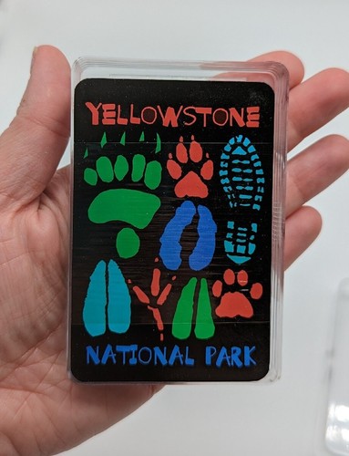 Vtg. Souvenir Playing Cards Yellowstone National Park By Fred Harvey Neon Colors