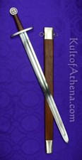 Viking Long Seax by Deepeeka - 25 Inch High Carbon Blade, Leather Sheath