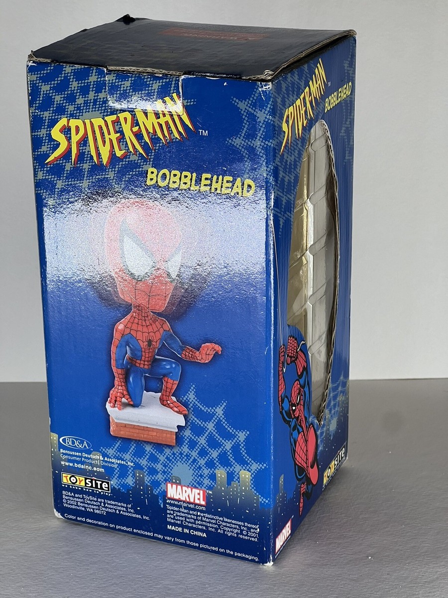Marvel 2002 Toy Site Bobblehead Spider-Man Action Figure Open Box