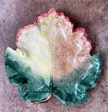 Fitz and Floyd Ironstone Maple Leaf Candy Snack  Trinket Plate Bowl