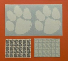 CLEMSON TIGERS - FULL SIZE - SIDE DECAL LOGOS AND AWARD PAWS - WHITE OR PURPLE